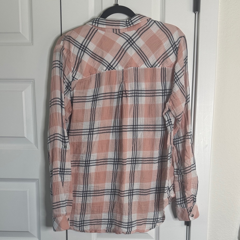 Kut Coral Plaid Button-Up Shirt - Picture 4 of 4